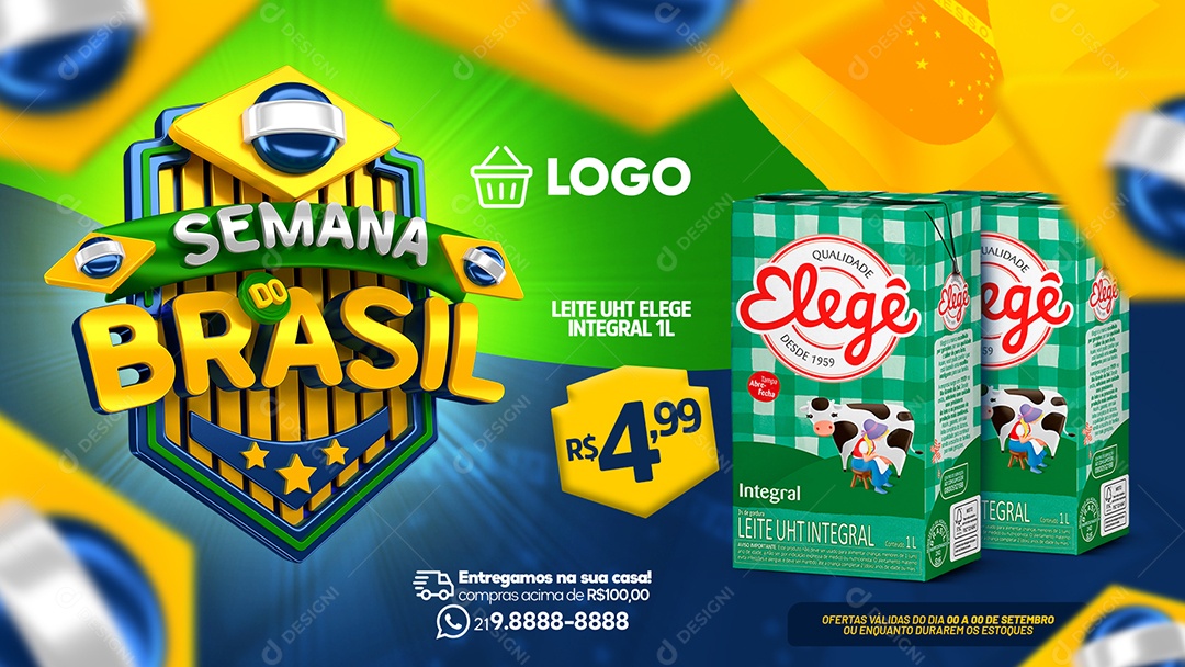 Banner Semana Do Brasil Supermercado Social Media PSD Editável