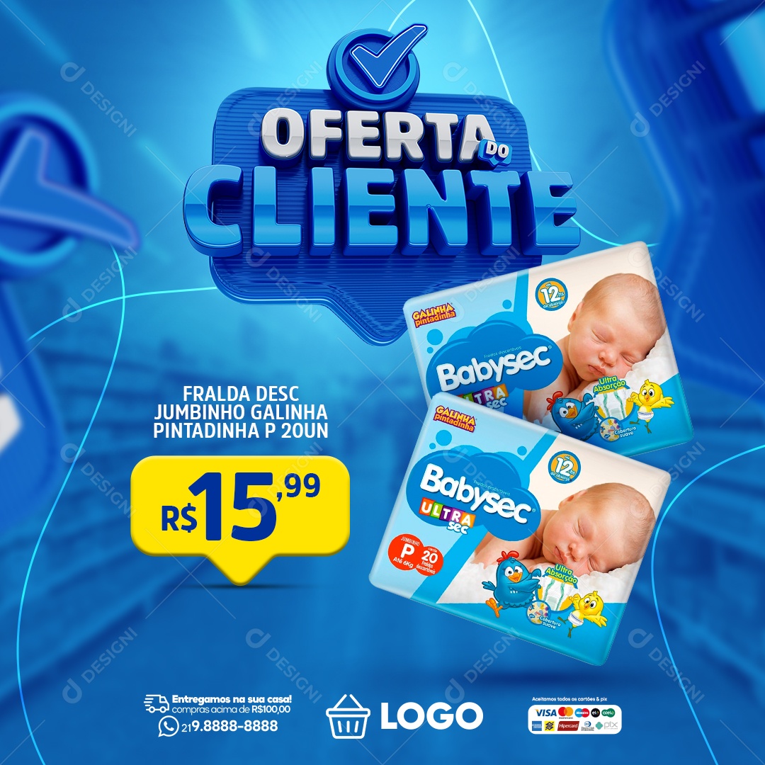 Social Media Feed Oferta Do Cliente Farmácia PSD Editável