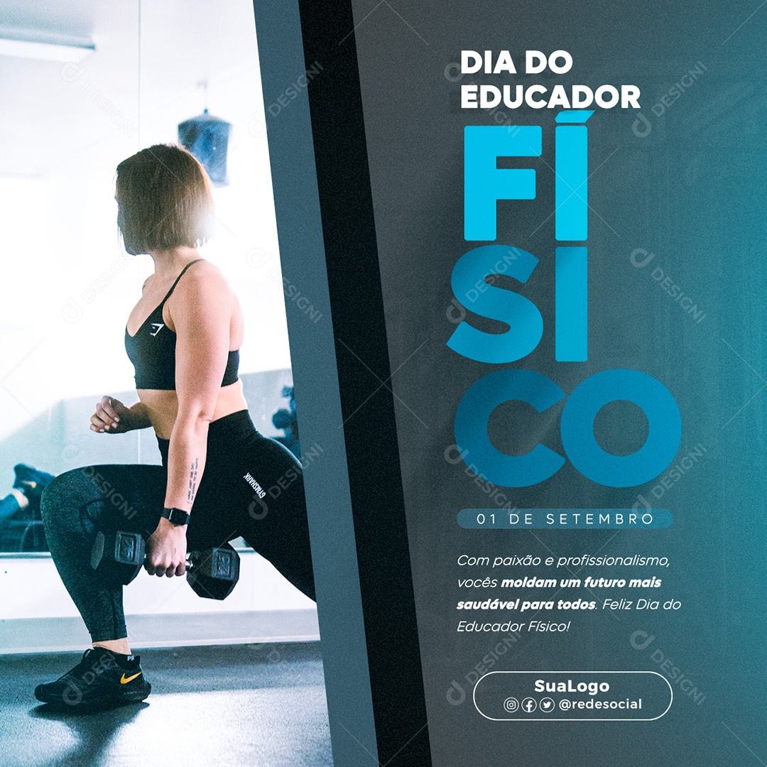 Social Media Dia Do Educador Físico Mais Saudável PSD Editável