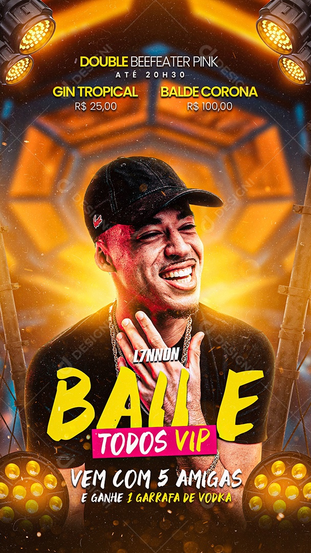 Story Flyer L7nnon Baile Todos Vip Social Media PSD Editável