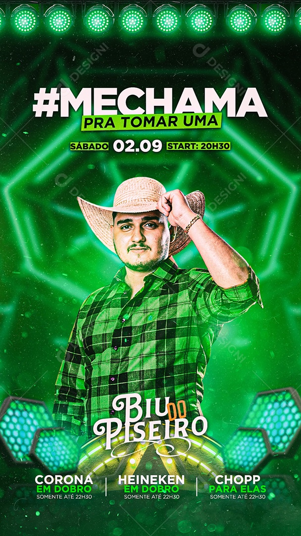 Story Flyer Biu Do Piseiro #Me Chama Pra Tomar Uma Social Media PSD Editável