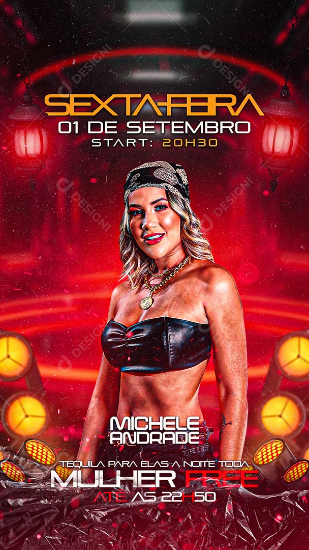 Story Flyer Michele Andrade Sexta Feira Social Media PSD Editável