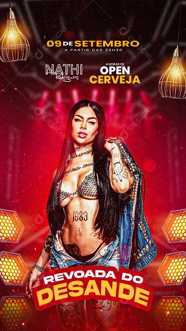 Story Flyer DJ Nathi Rodrigues Revoada Do Desande Social Media PSD Editável