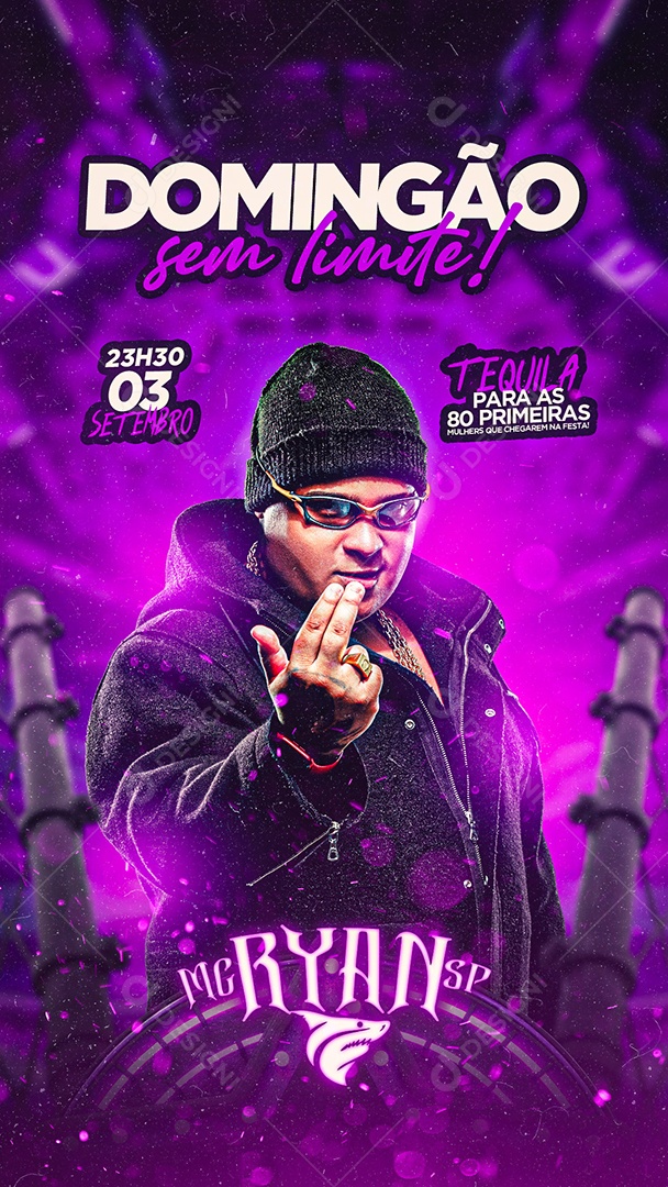 Story Flyer Mc Ryan SP Domingão Sem Limites Social Media PSD Editável