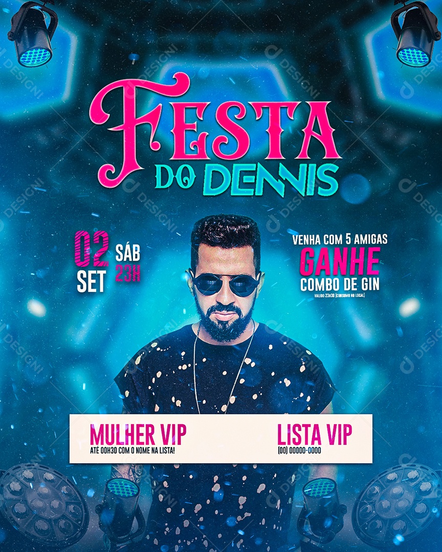 Flyer Festa Do Dennis Social Media PSD Editável