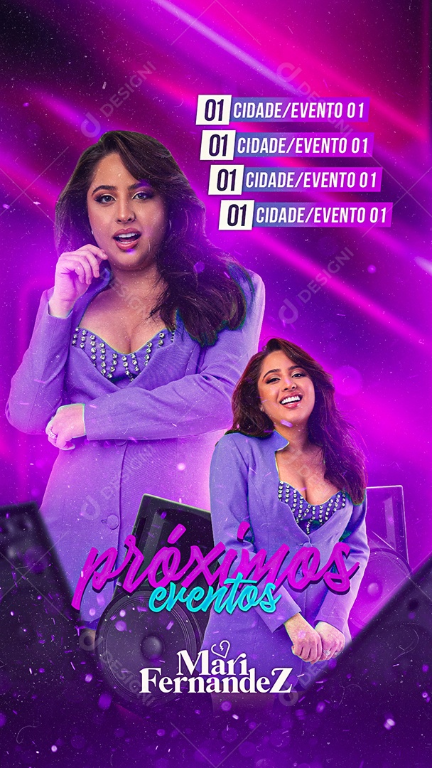 Story Flyer Mari Fernandez Próximos Shows Social Media PSD Editável