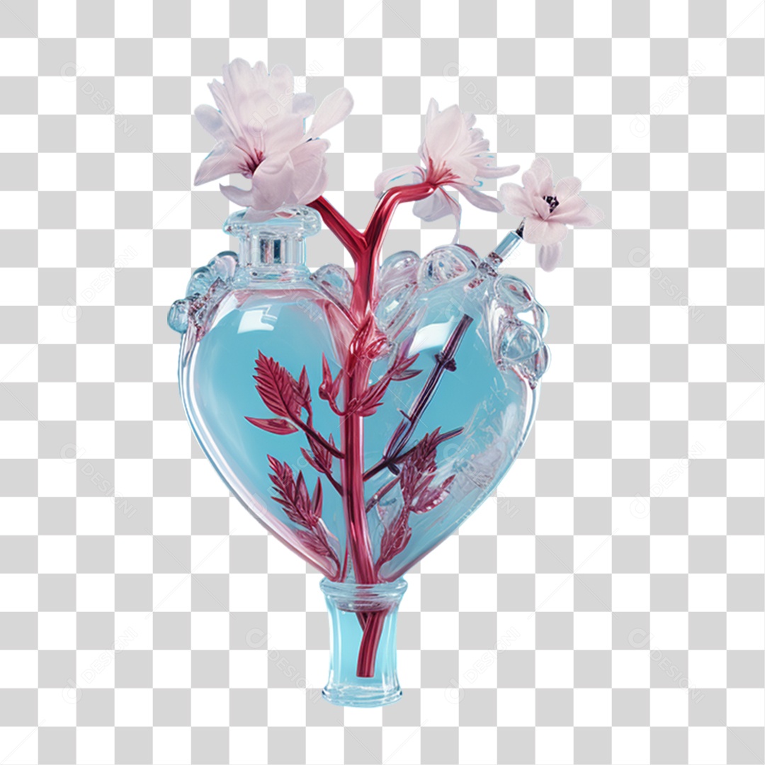 Conscientização do Outubro Rosa Coração Flores PNG Transparente