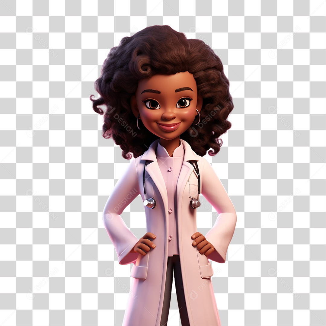 Conscientização do Outubro Rosa Mulher de Jaleco Doutora PNG Transparente