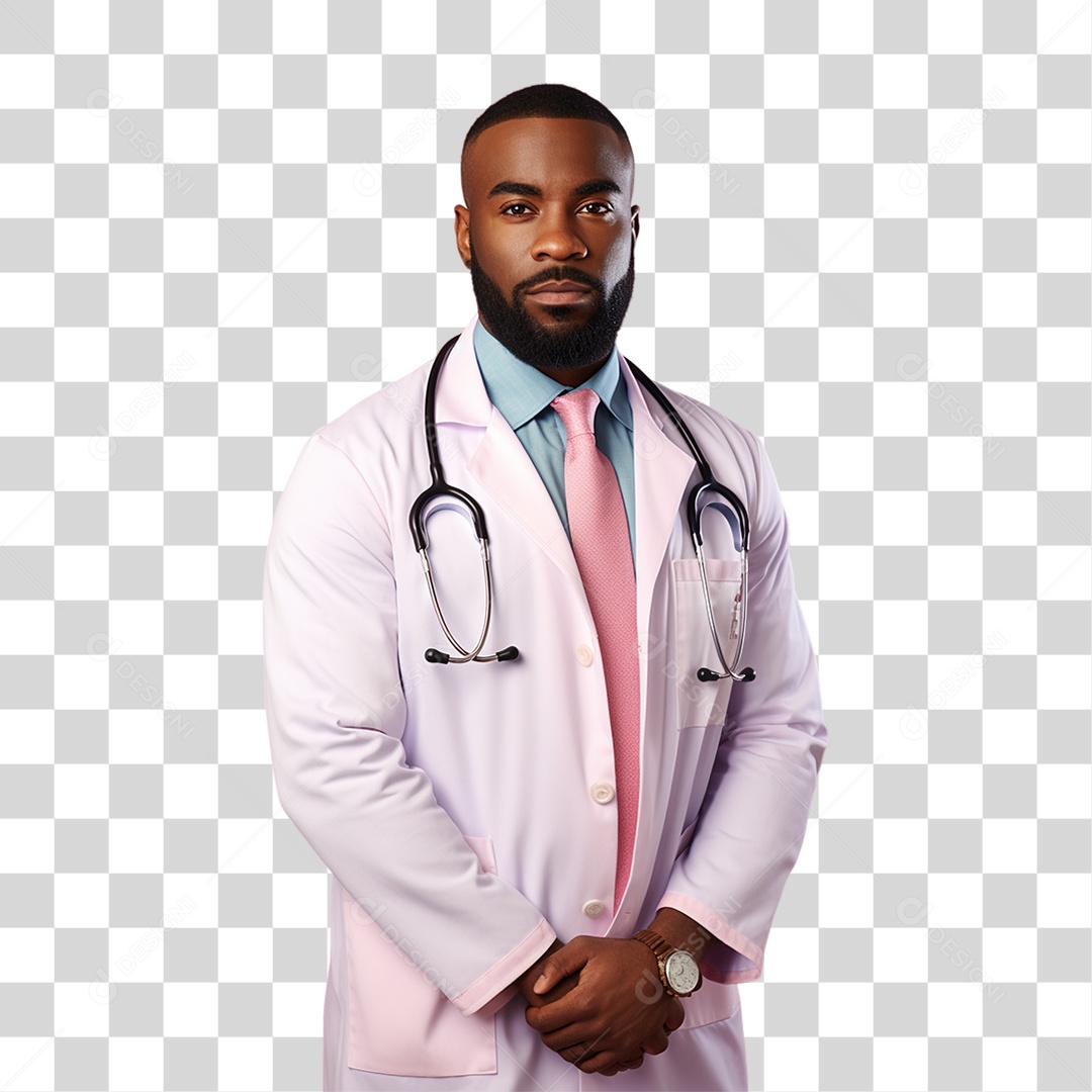 Conscientização do Outubro Rosa Mulher de Jaleco Doutora PNG Transparente