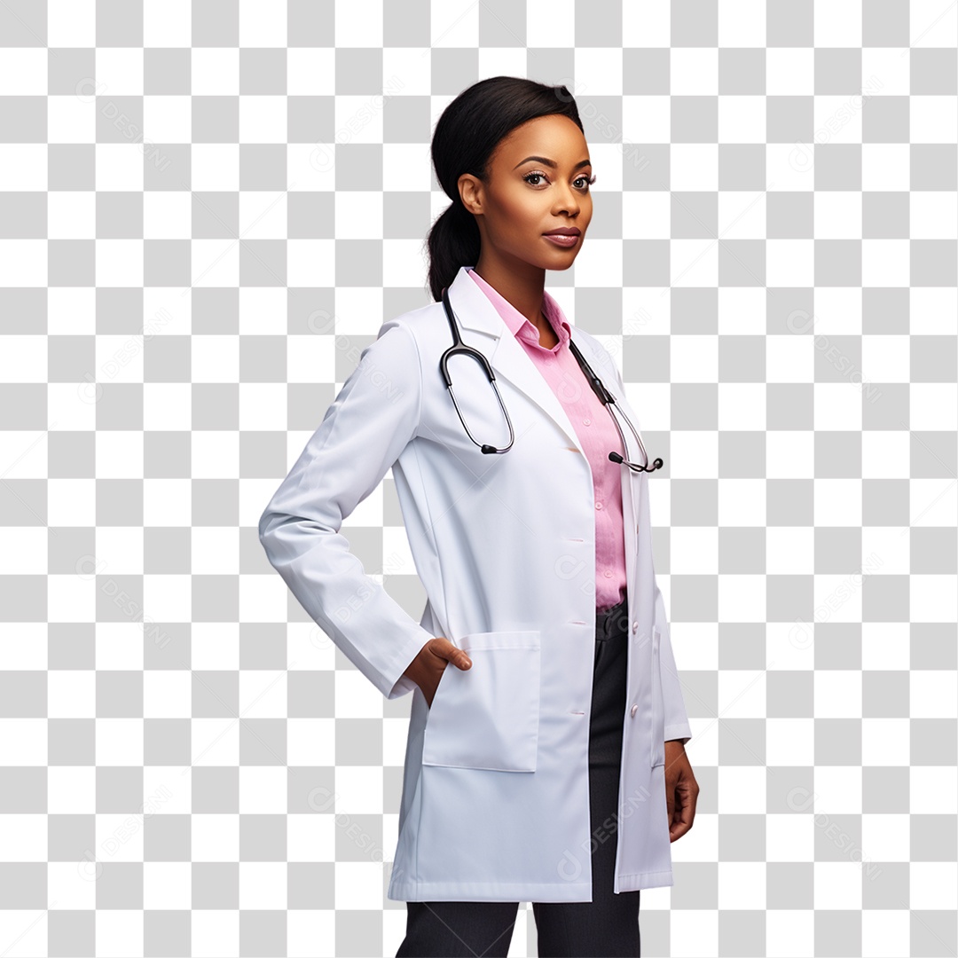 Pink October Awareness Woman in a Coat Doctor Transparent PNG