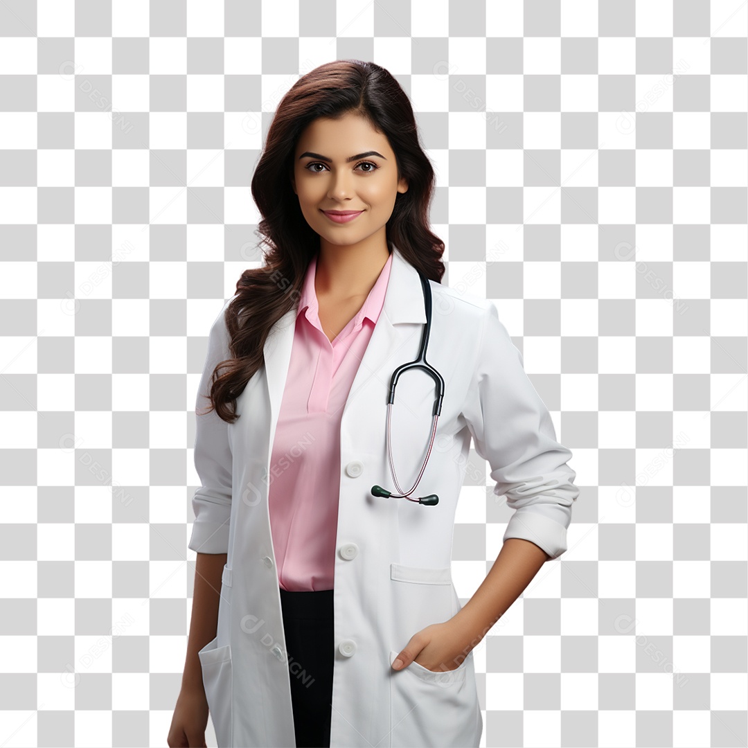 Pink October Awareness Woman in a Coat Doctor Transparent PNG