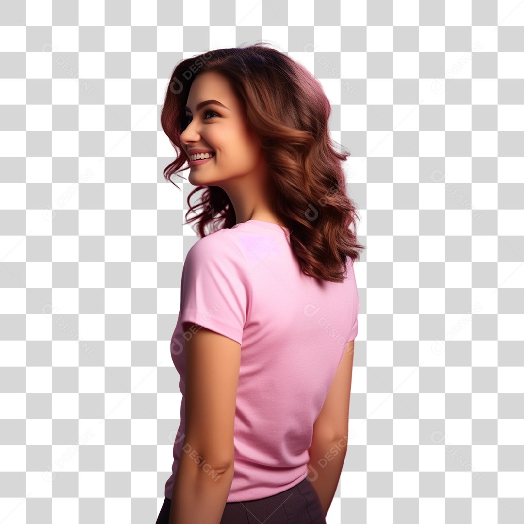 Conscientização do Outubro Rosa Mulher PNG Transparente