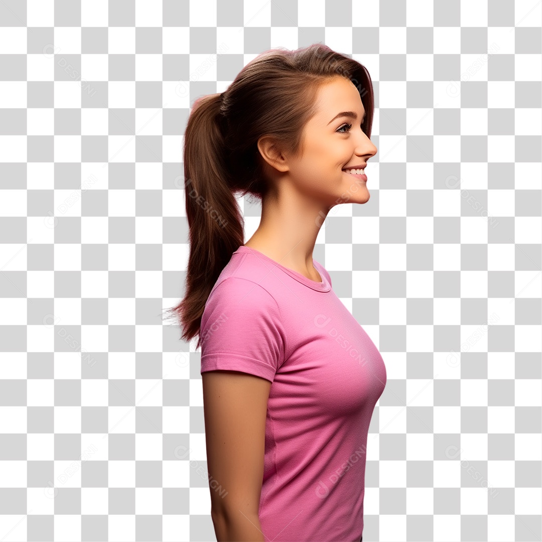 Conscientização do Outubro Rosa Mulher PNG Transparente