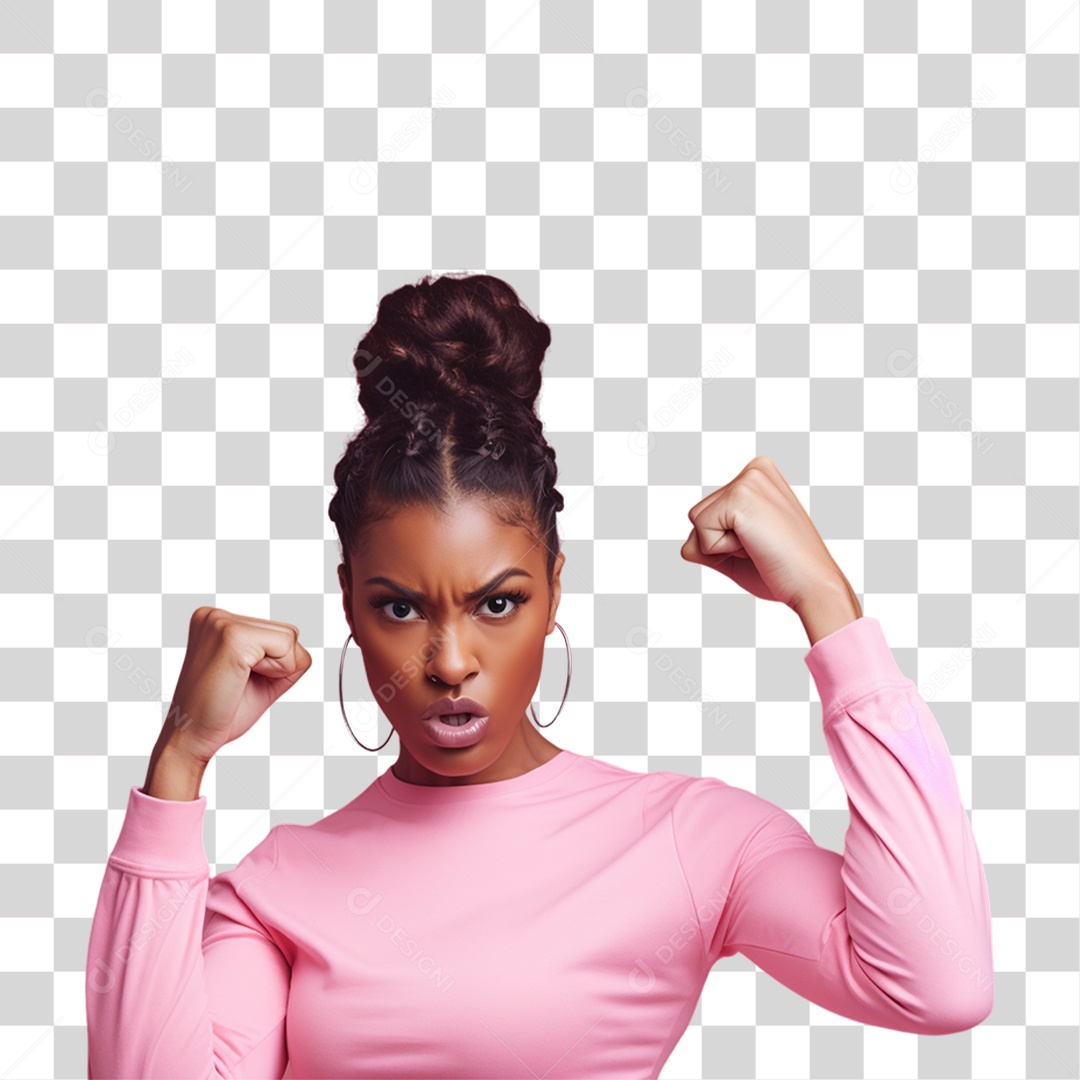 Conscientização do Outubro Rosa Mulher PNG Transparente