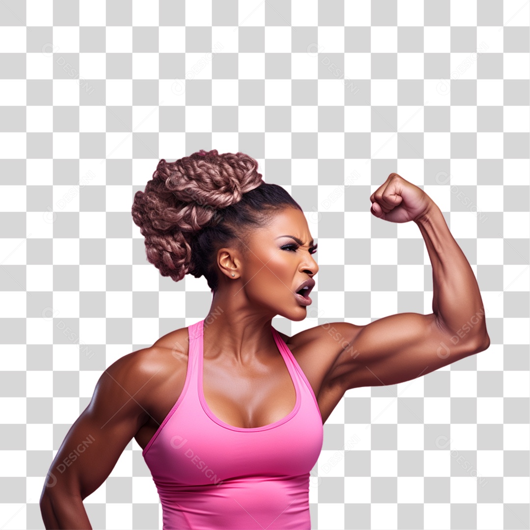 Conscientização do Outubro Rosa Mulher PNG Transparente