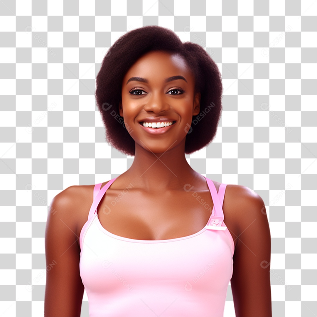 Conscientização do Outubro Rosa Mulher PNG Transparente