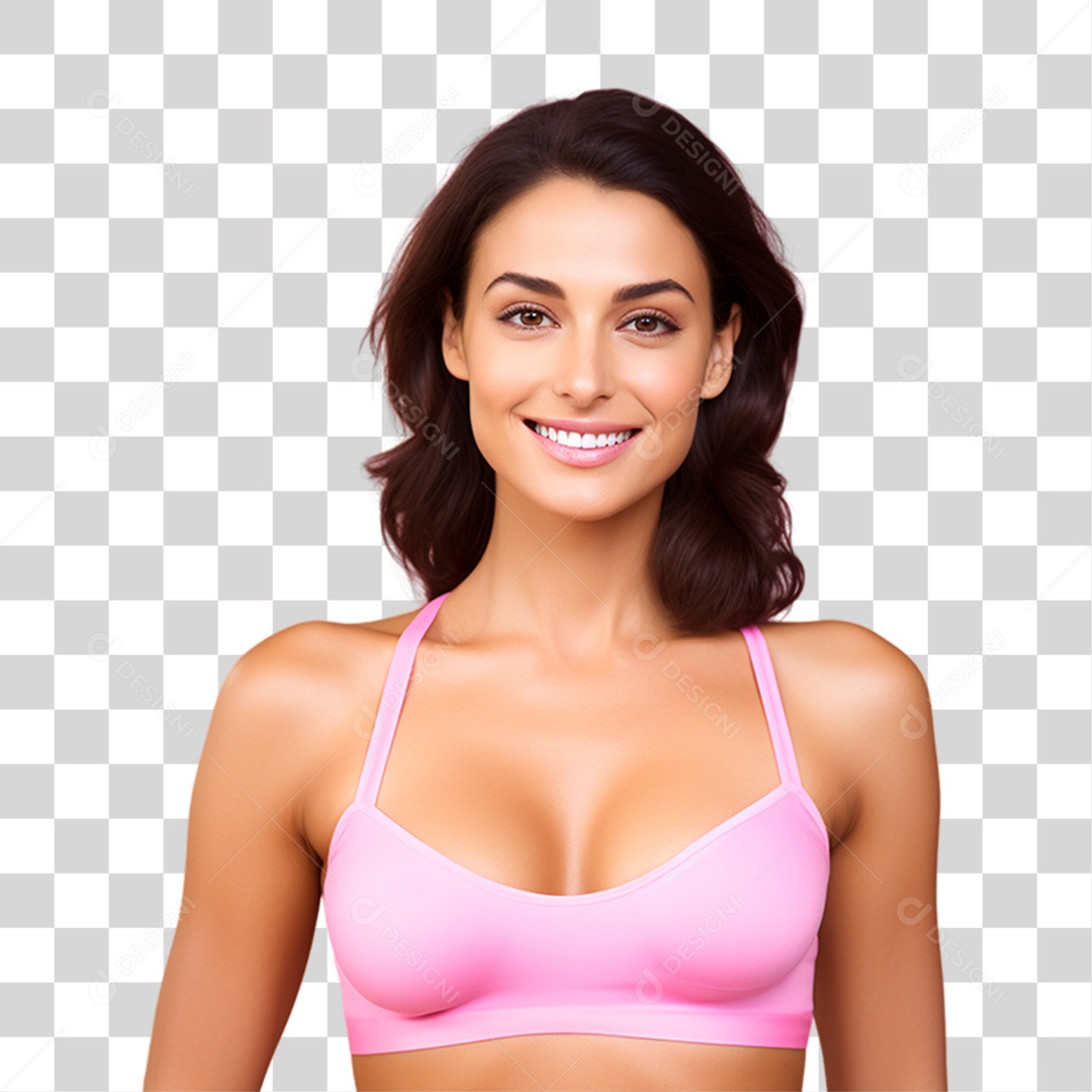 Conscientização do Outubro Rosa Mulher PNG Transparente