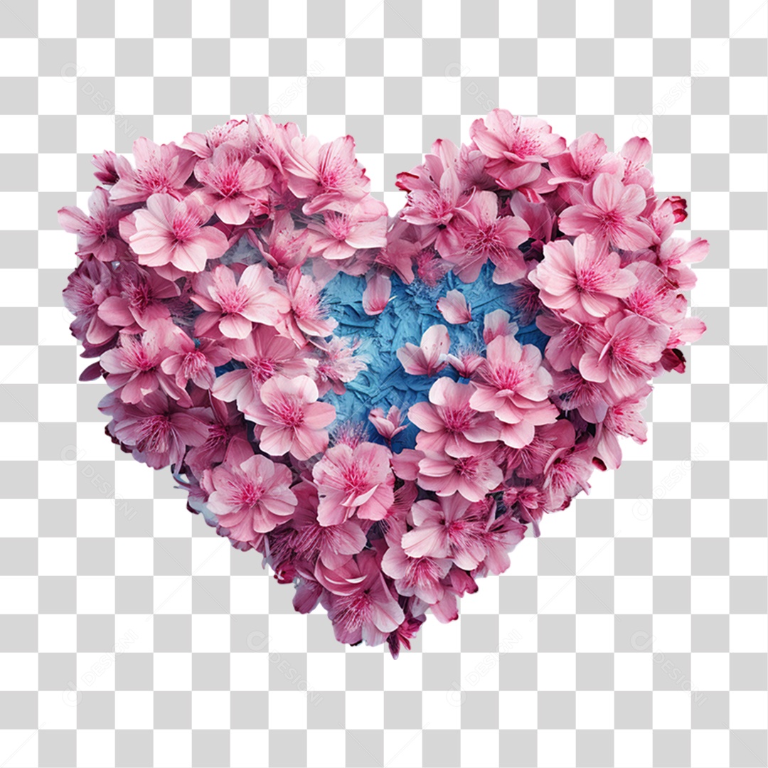 Conscientização do Outubro Rosa Coração Flores PNG Transparente