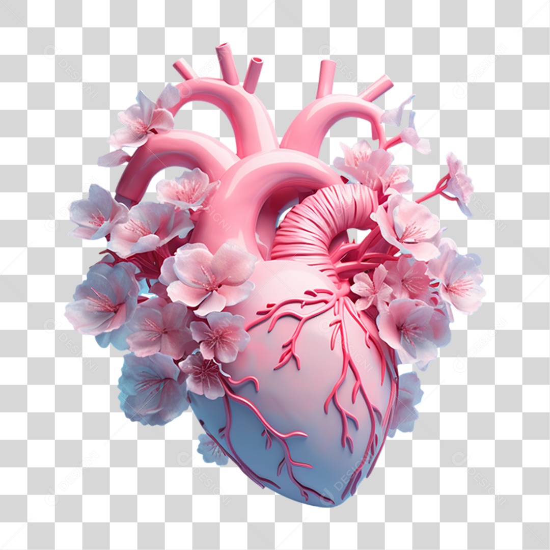 Conscientização do Outubro Rosa Coração Flores PNG Transparente