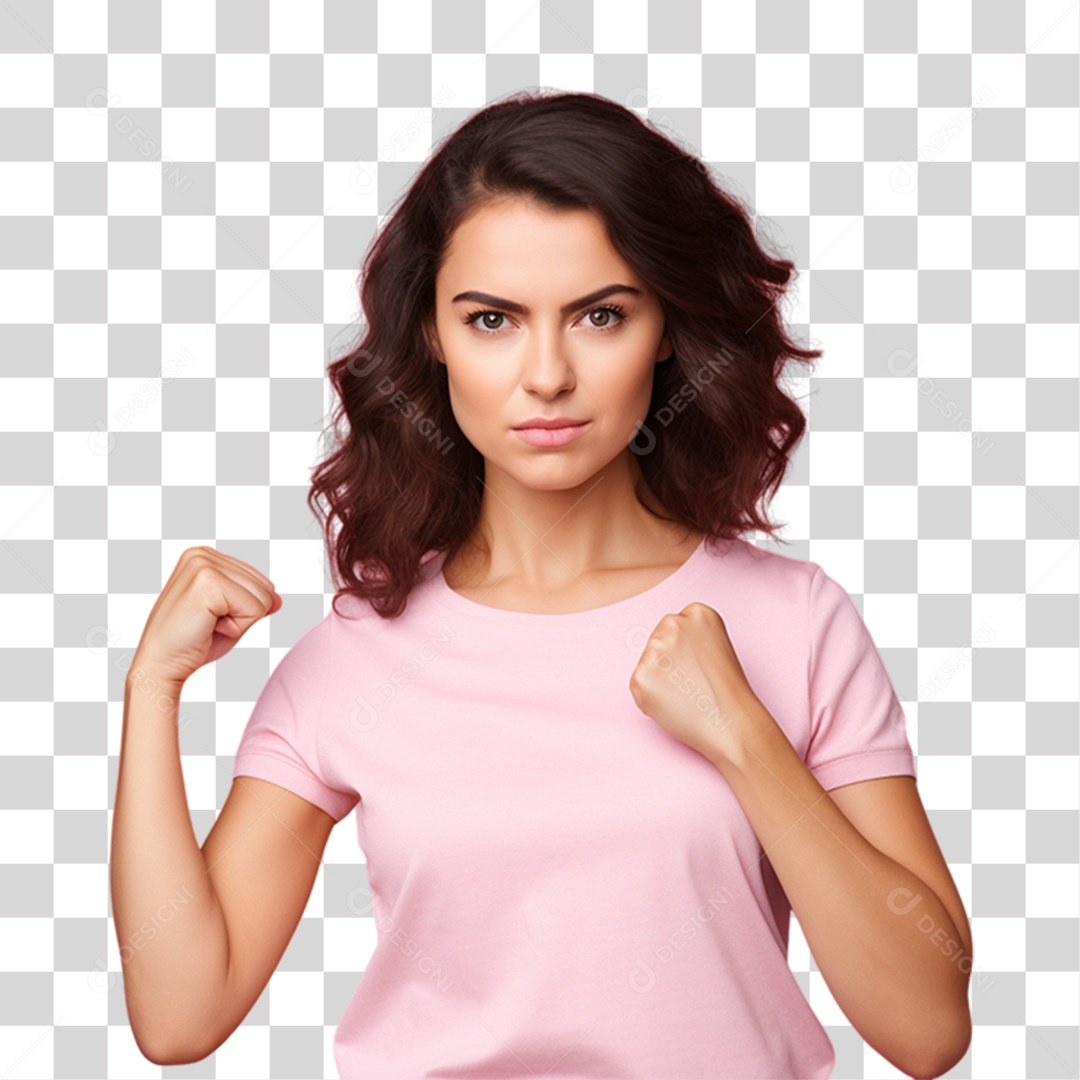 Conscientização do Outubro Rosa Mulher PNG Transparente