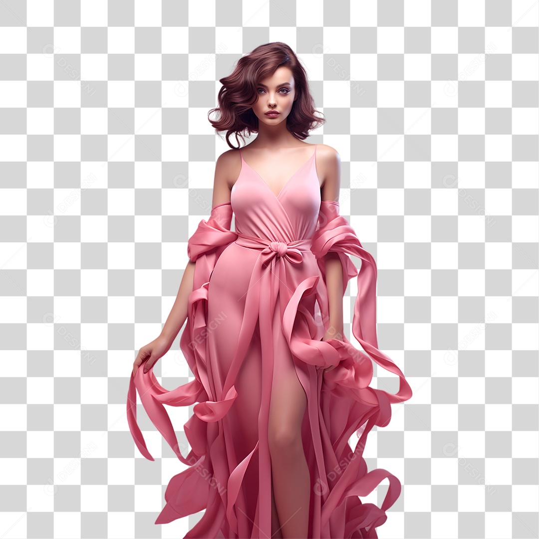 Conscientização do Outubro Rosa Mulher PNG Transparente