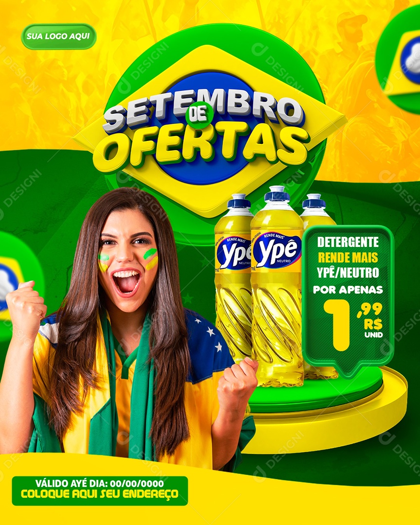 Social Media Setembro De Ofertas Produtos De Limpeza PSD Editável