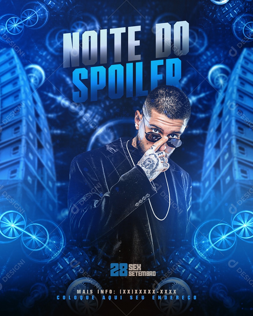 Social Media Flyer Feed Noite De Spoiler PSD Editável