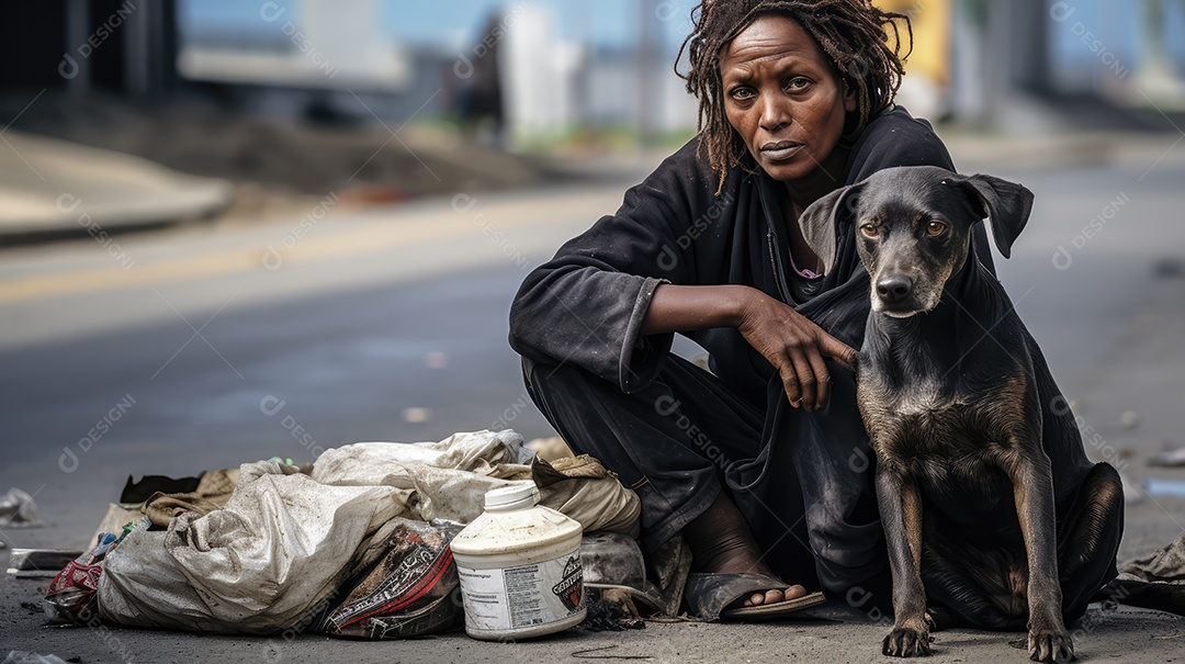 Imagem realista de morador de rua