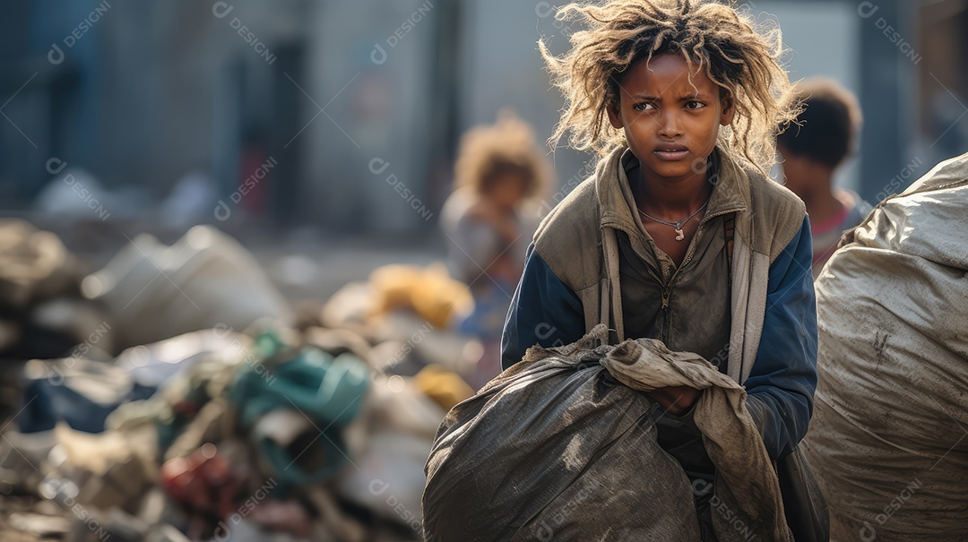 Imagem realista de morador de rua