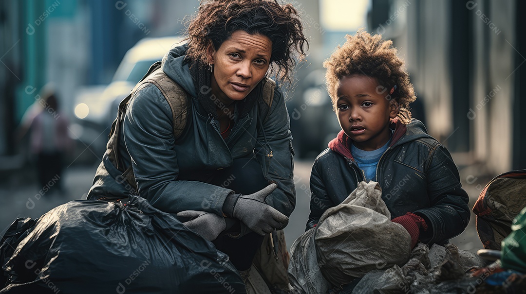 Imagem realista de morador de rua