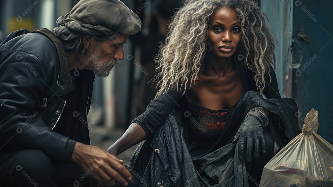Imagem realista de morador de rua