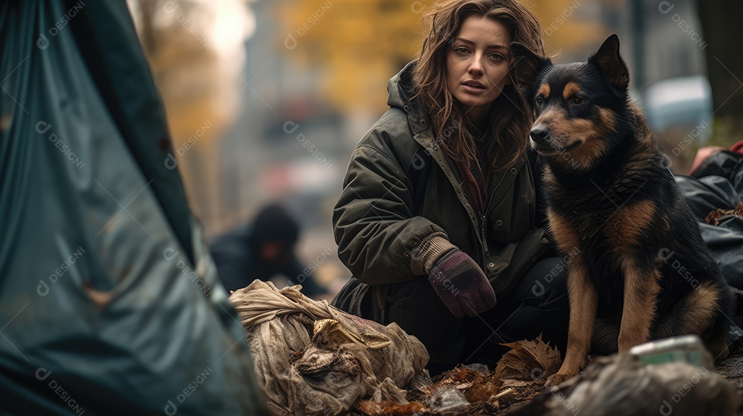 Imagem realista de morador de rua