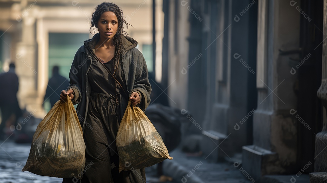 Imagem realista de morador de rua