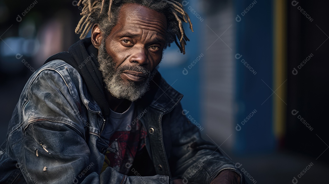 Imagem realista de morador de rua