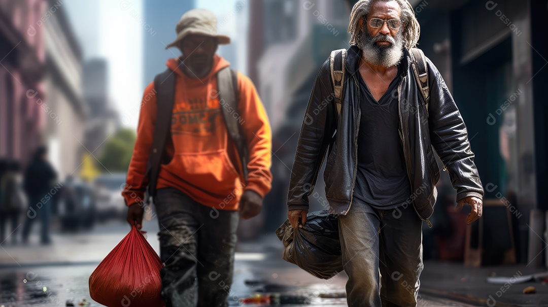 Imagem realista de morador de rua