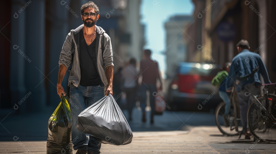 Imagem realista de morador de rua