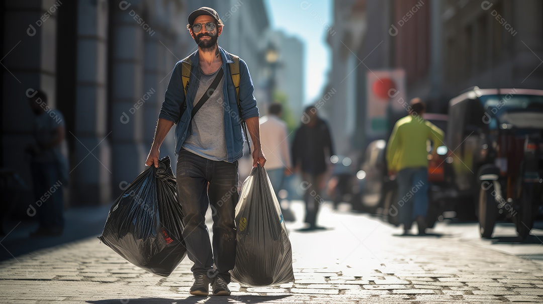 Imagem realista de morador de rua