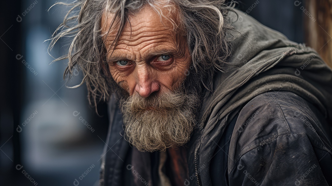 Imagem realista de morador de rua