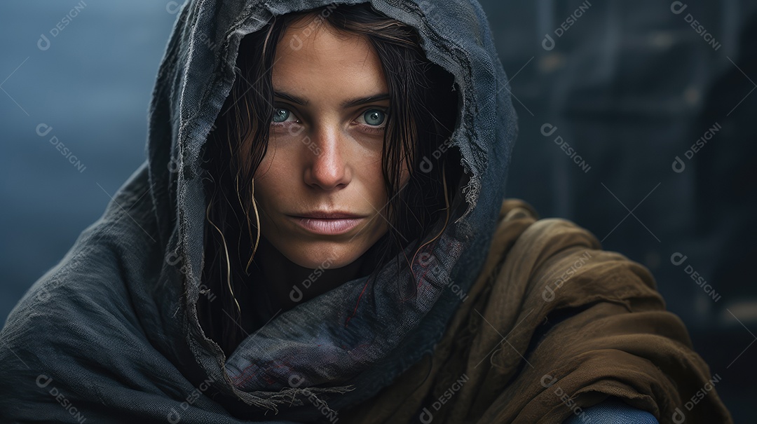 Imagem realista de morador de rua