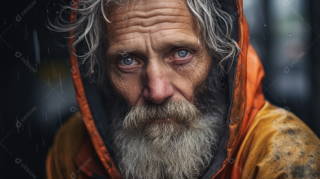 Imagem realista de morador de rua