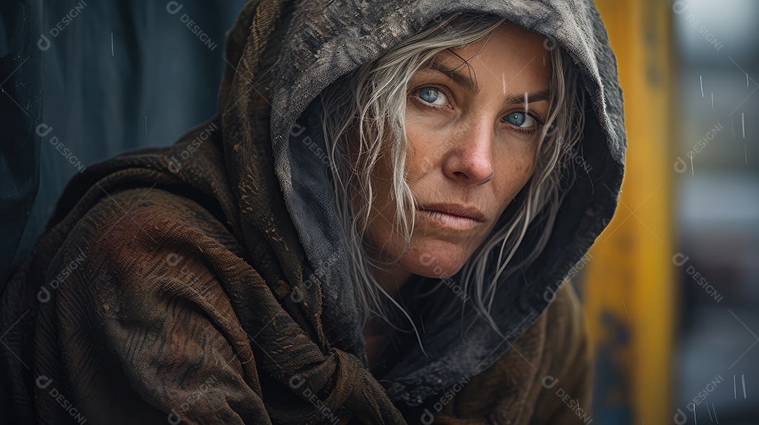 Imagem realista de morador de rua