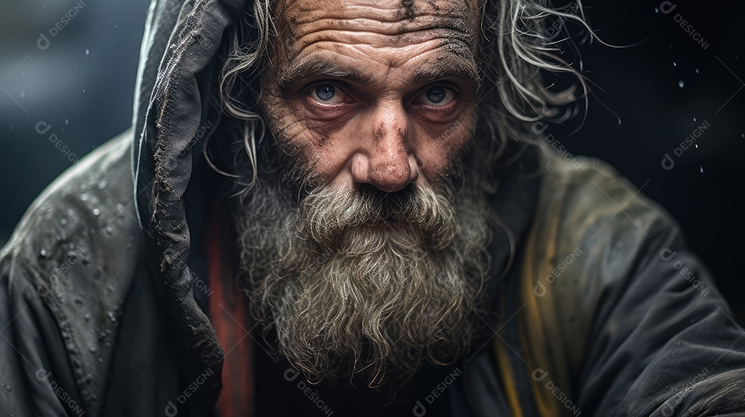 Imagem realista de morador de rua