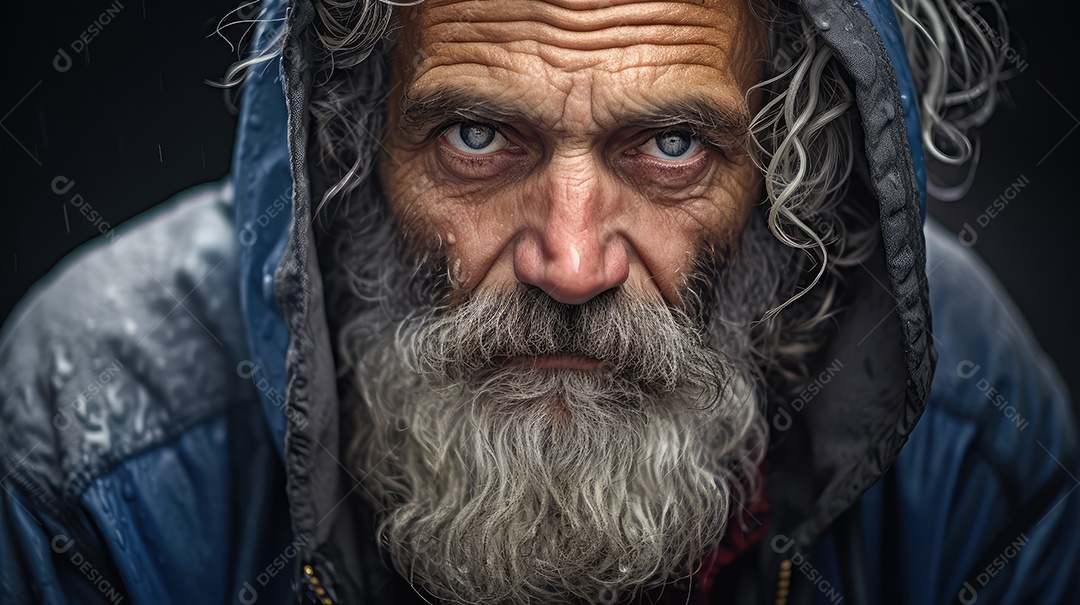 Imagem realista de morador de rua
