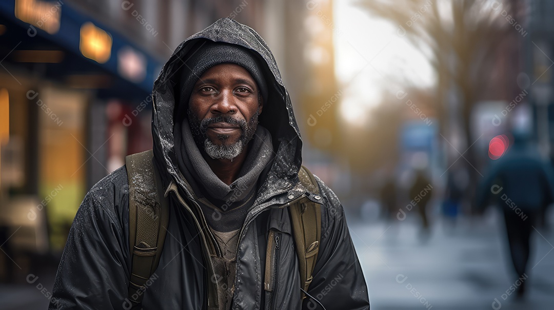 Imagem realista de morador de rua