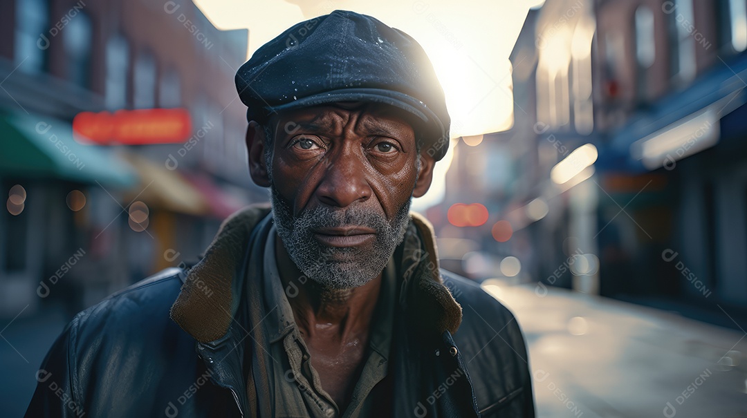 Imagem realista de morador de rua