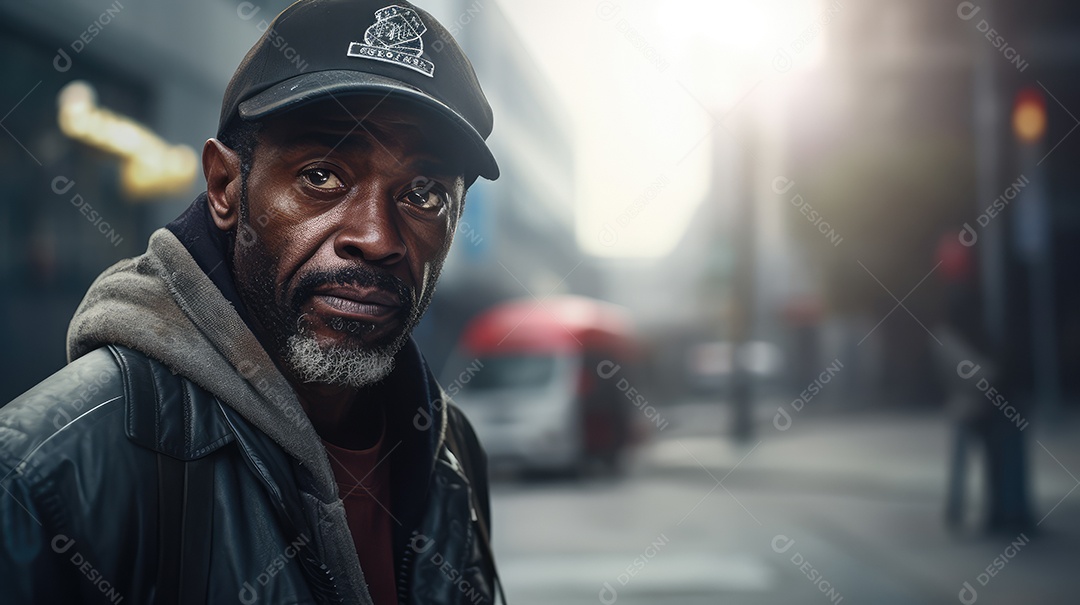 Imagem realista de morador de rua