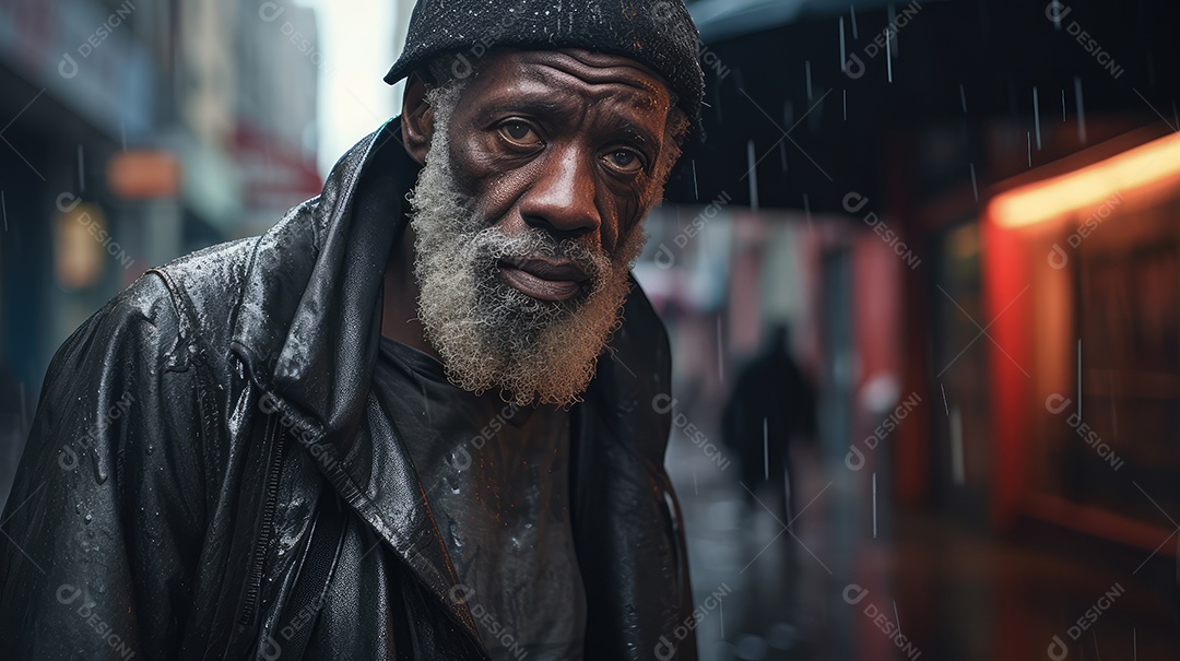 Imagem realista de morador de rua