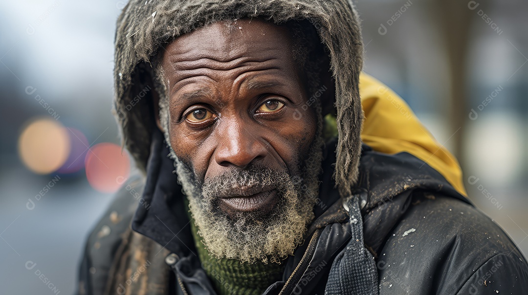 Imagem realista de morador de rua