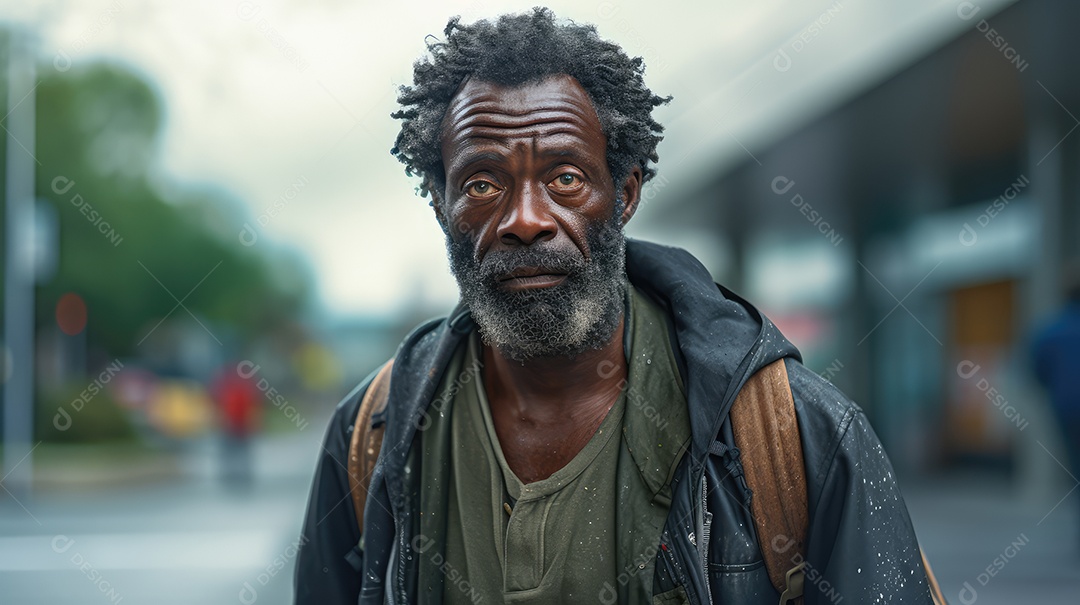 Imagem realista de morador de rua