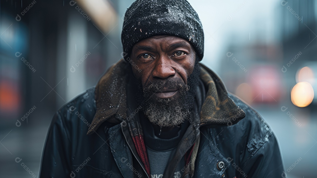 Imagem realista de morador de rua